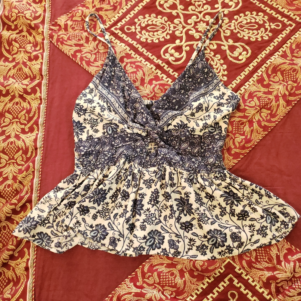 Angie Black and White Bustier Peplum Camisole